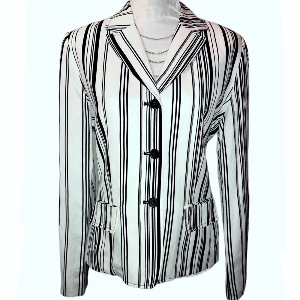 NWT Larry Levine Lined Linen Blend Blazer Jacket - Picture 10 of 13